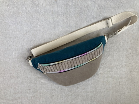 Nerka prążek i welur tapicerski "zero waste" Nerka prążek i welur tapicerski "zero waste"