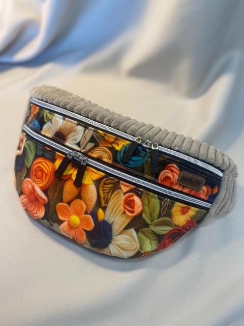 Nerka Luna z tkanin welurowych jesienne kwiaty rozmiar L