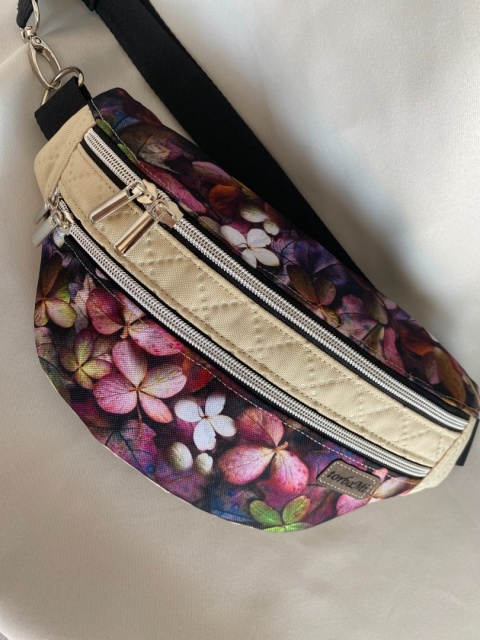 Nerka Luna z tkanin wodoodpornych hortensje i wanilia rozmiar M