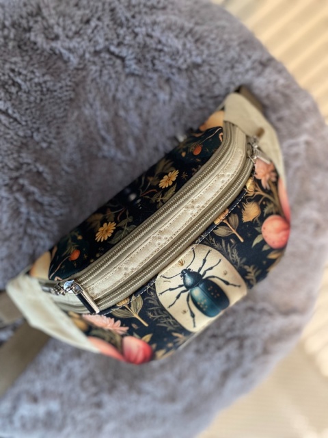 Nerka z tkanin wodoodpornych Żuczki i wanilia rozmiar M - NA ZAMÓWIENIE