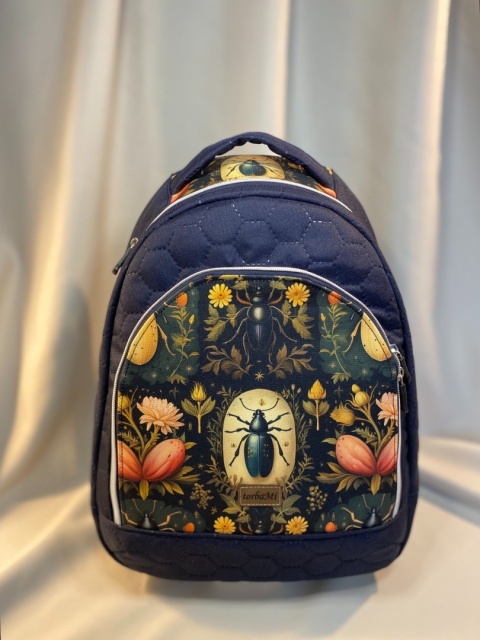 Plecak granat i żuczki NA ZAMÓWIENIE