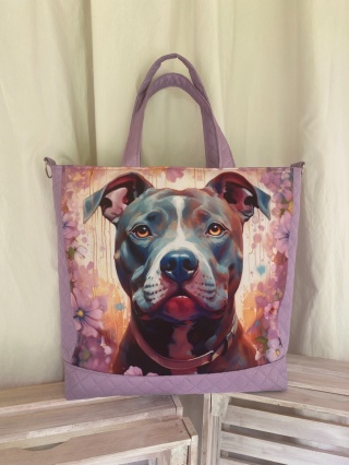 Torba szoperka Lawendowy Pitbull - NA ZAMÓWIENIE