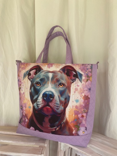 Torba szoperka Lawendowy Pitbull - NA ZAMÓWIENIE
