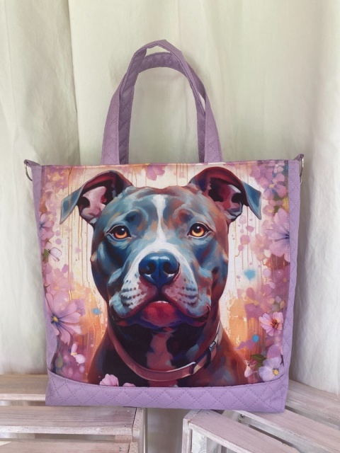 Torba szoperka Lawendowy Pitbull - NA ZAMÓWIENIE