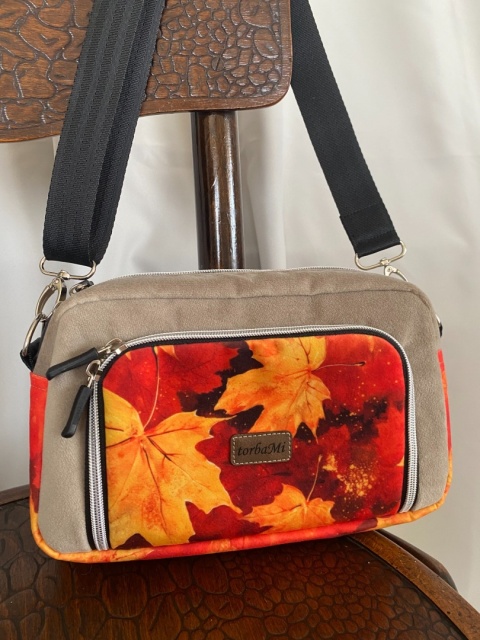 Torebka Tala z weluru tapicerskiego Jesienne liście - NA ZAMÓWIENIE