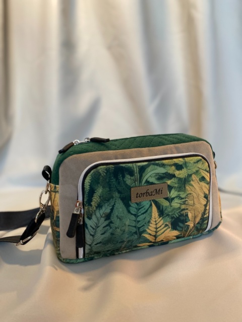 Torebka Tala z weluru tapicerskiego Paprocie - NA ZAMÓWIENIE