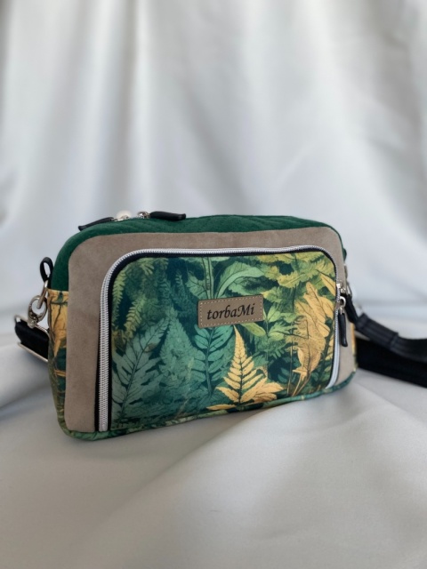 Torebka Tala z weluru tapicerskiego Paprocie - NA ZAMÓWIENIE