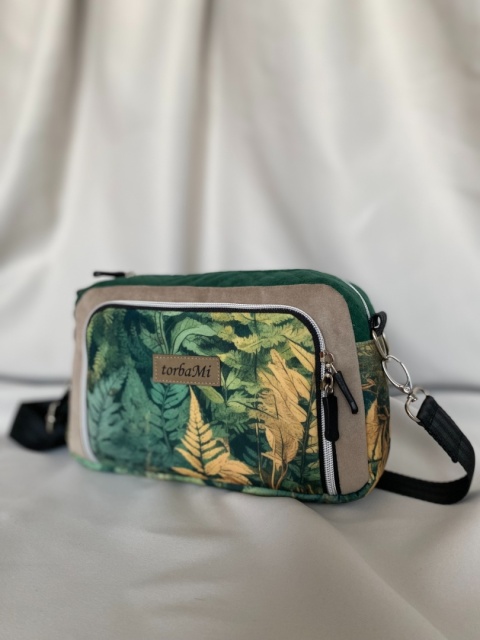 Torebka Tala z weluru tapicerskiego Paprocie - NA ZAMÓWIENIE