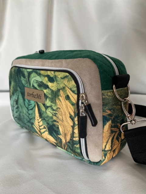 Torebka Tala z weluru tapicerskiego Paprocie - NA ZAMÓWIENIE