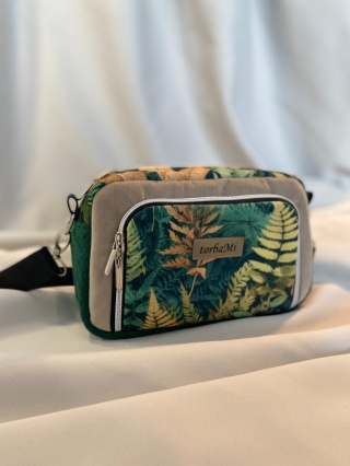 Torebka Tala z weluru tapicerskiego Paprocie - NA ZAMÓWIENIE