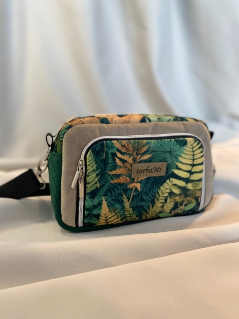 Torebka Tala z weluru tapicerskiego Paprocie - NA ZAMÓWIENIE