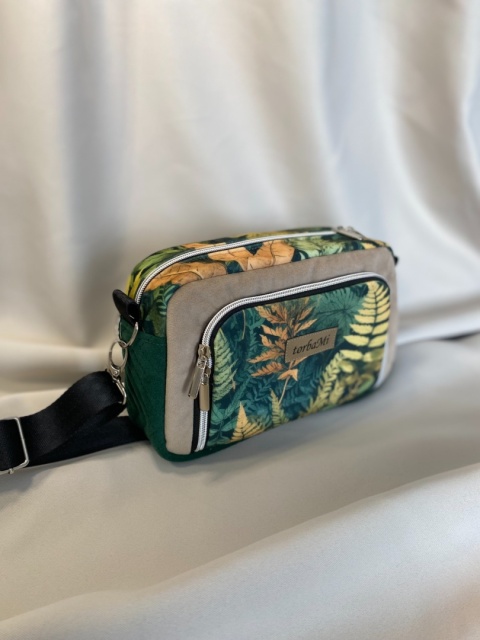 Torebka Tala z weluru tapicerskiego Paprocie - NA ZAMÓWIENIE