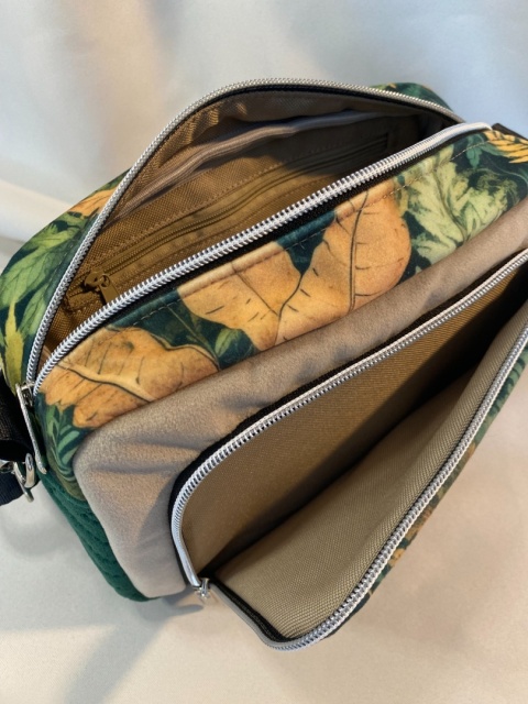 Torebka Tala z weluru tapicerskiego Paprocie - NA ZAMÓWIENIE