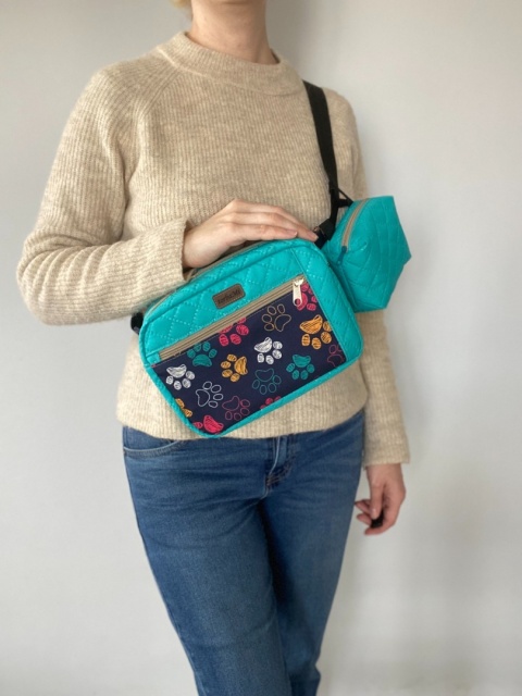 Zestaw na spacer z psem: saszetka biodrowa Tami i saszetka na smaczki - NA ZAMÓWIENIE