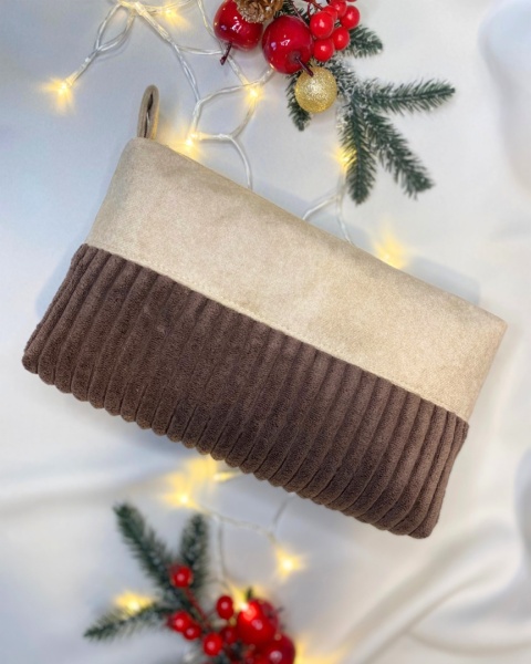 Kosmetyczka z weluru i prążka