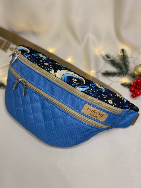 Nerka Luna z tkanin wodoodpornych zimowe wzory i błękit rozmiar L