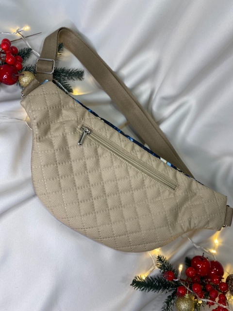 Nerka Luna z tkanin wodoodpornych zimowe wzory i karmel rozmiar L